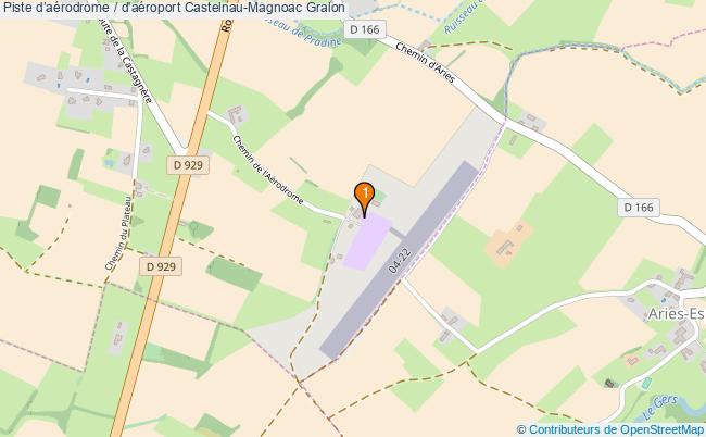 plan Piste daérodrome / d'aéroport Castelnau-Magnoac : 1 équipements