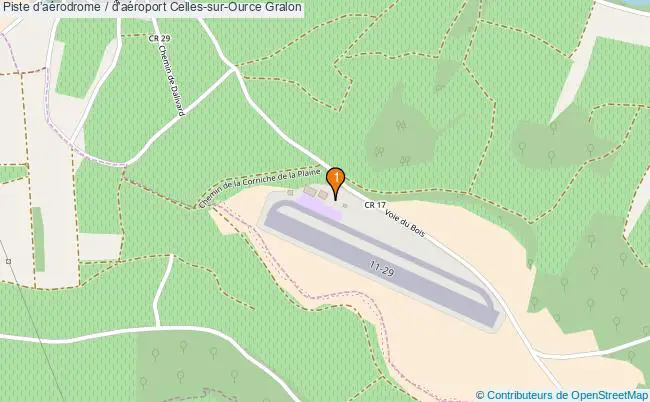 plan Piste daérodrome / d'aéroport Celles-sur-Ource : 1 équipements