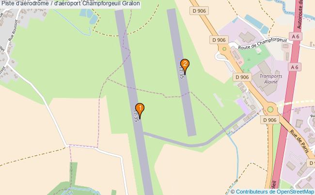 plan Piste daérodrome / d'aéroport Champforgeuil : 2 équipements