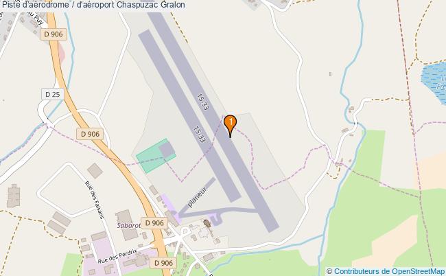 plan Piste daérodrome / d'aéroport Chaspuzac : 1 équipements