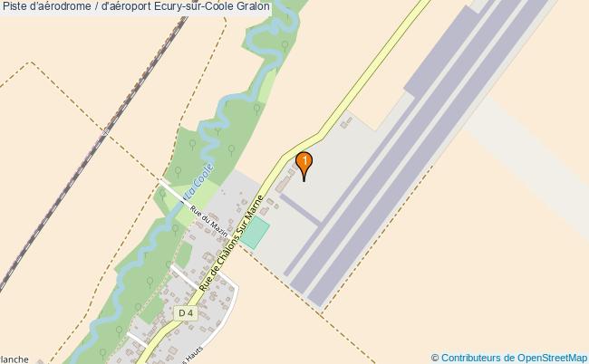 plan Piste daérodrome / d'aéroport Ecury-sur-Coole : 1 équipements
