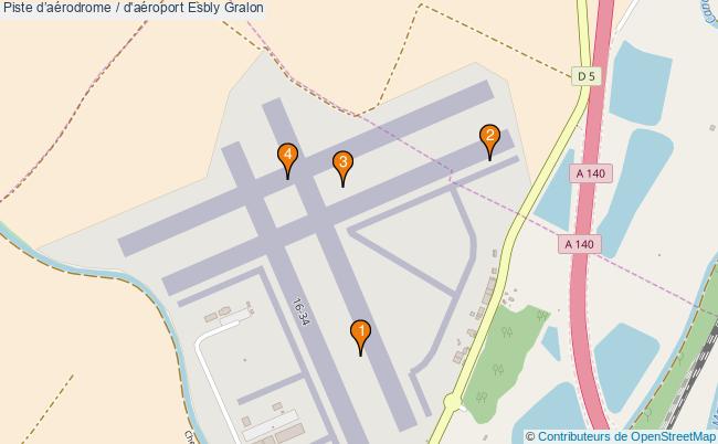 plan Piste daérodrome / d'aéroport Esbly : 4 équipements
