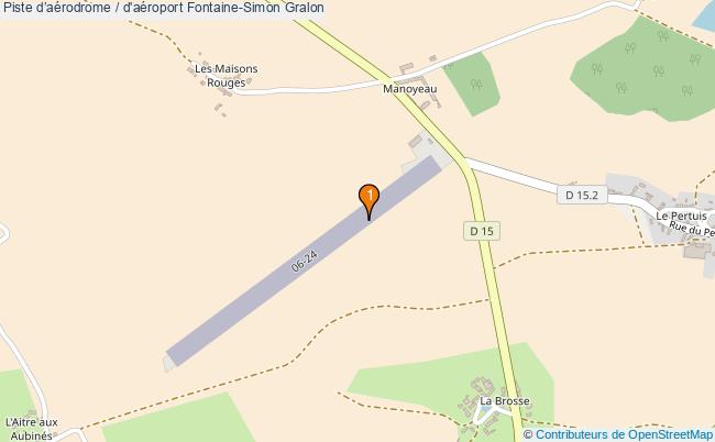 plan Piste daérodrome / d'aéroport Fontaine-Simon : 1 équipements