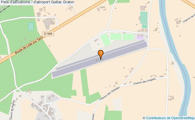 plan Piste daérodrome / d'aéroport Gaillac : 1 équipements