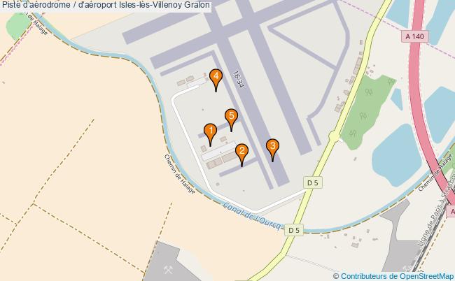 plan Piste daérodrome / d'aéroport Isles-lès-Villenoy : 5 équipements