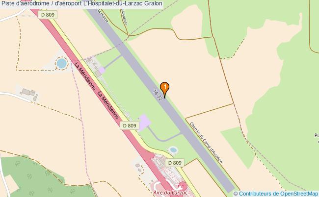 plan Piste daérodrome / d'aéroport L'Hospitalet-du-Larzac : 1 équipements