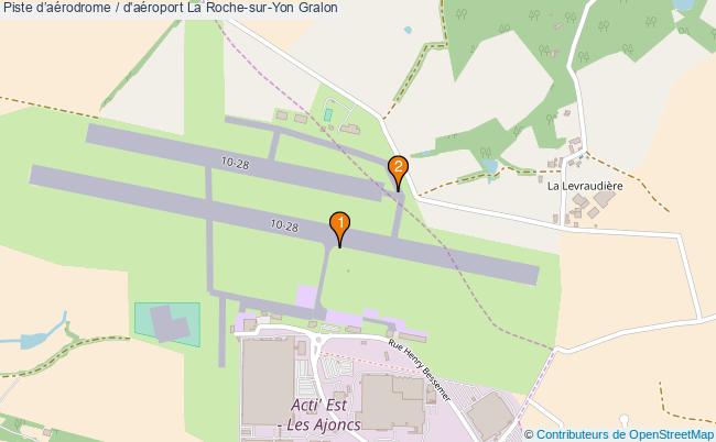 plan Piste daérodrome / d'aéroport La Roche-sur-Yon : 2 équipements