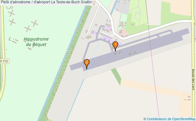 plan Piste daérodrome / d'aéroport La Teste-de-Buch : 2 équipements