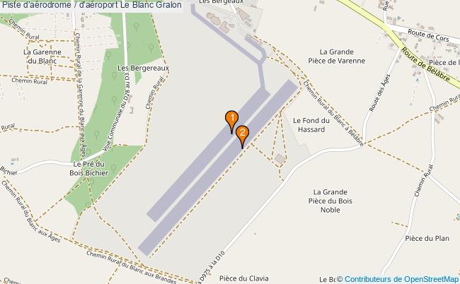 plan Piste daérodrome / d'aéroport Le Blanc : 2 équipements
