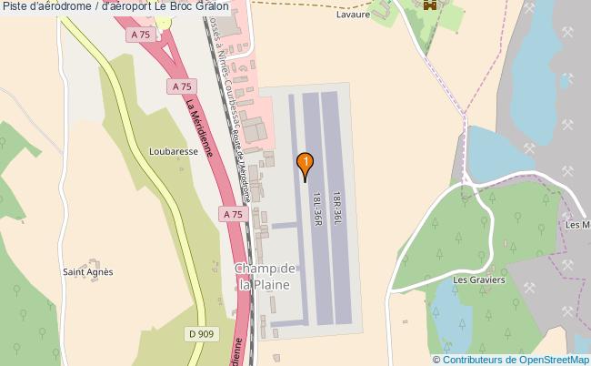 plan Piste daérodrome / d'aéroport Le Broc : 1 équipements