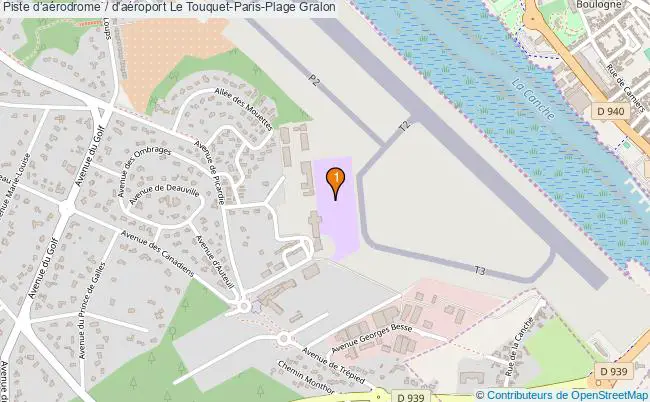 plan Piste daérodrome / d'aéroport Le Touquet-Paris-Plage : 1 équipements