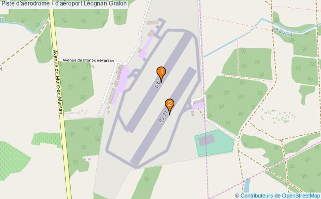 plan Piste daérodrome / d'aéroport Léognan : 2 équipements