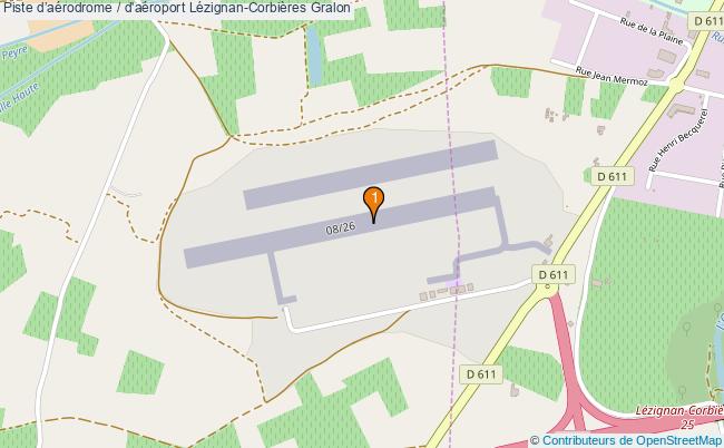 plan Piste daérodrome / d'aéroport Lézignan-Corbières : 1 équipements