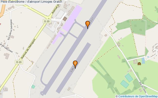 plan Piste daérodrome / d'aéroport Limoges : 2 équipements