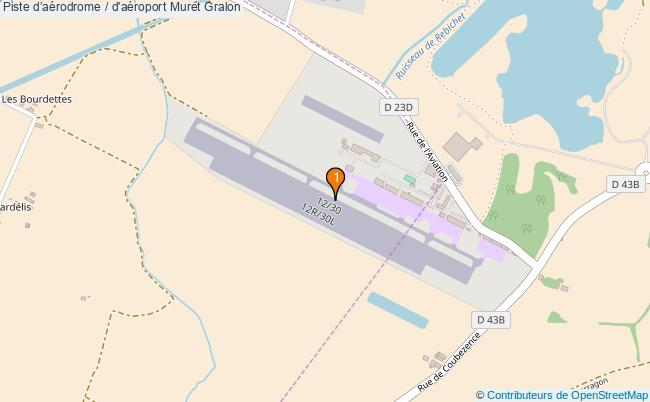 plan Piste daérodrome / d'aéroport Muret : 1 équipements