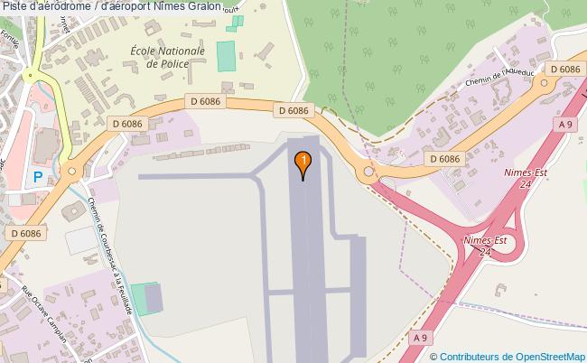 plan Piste daérodrome / d'aéroport Nîmes : 1 équipements