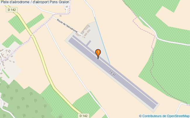 plan Piste daérodrome / d'aéroport Pons : 1 équipements