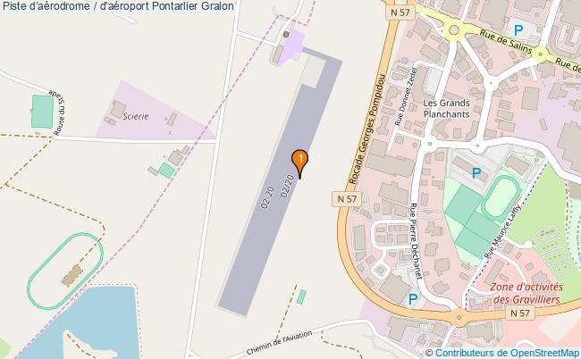plan Piste daérodrome / d'aéroport Pontarlier : 1 équipements