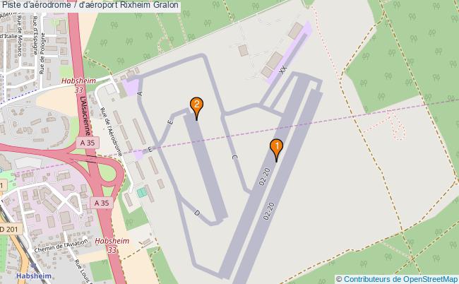 plan Piste daérodrome / d'aéroport Rixheim : 2 équipements