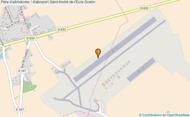 plan Piste daérodrome / d'aéroport Saint-André-de-l'Eure : 1 équipements