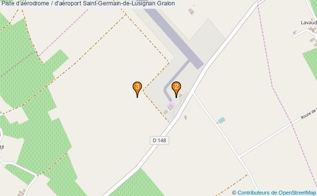 plan Piste daérodrome / d'aéroport Saint-Germain-de-Lusignan : 3 équipements