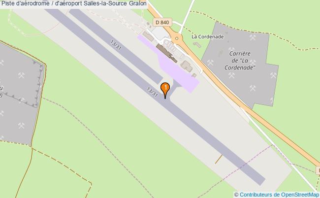 plan Piste daérodrome / d'aéroport Salles-la-Source : 1 équipements