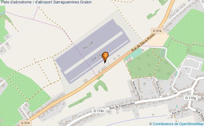 plan Piste daérodrome / d'aéroport Sarreguemines : 2 équipements