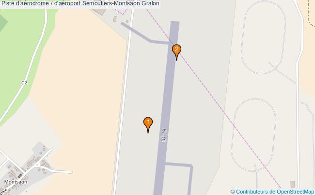 plan Piste daérodrome / d'aéroport Semoutiers-Montsaon : 2 équipements