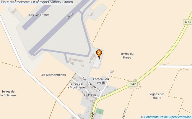 plan Piste daérodrome / d'aéroport Vimory : 2 équipements