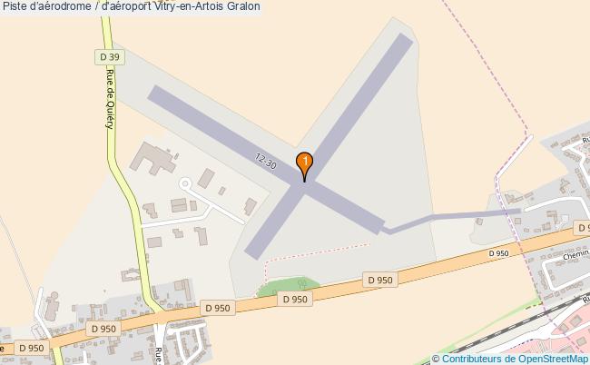 plan Piste daérodrome / d'aéroport Vitry-en-Artois : 1 équipements