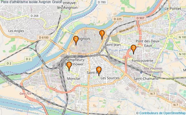 plan Piste d'athlétisme isolée Avignon : 5 équipements
