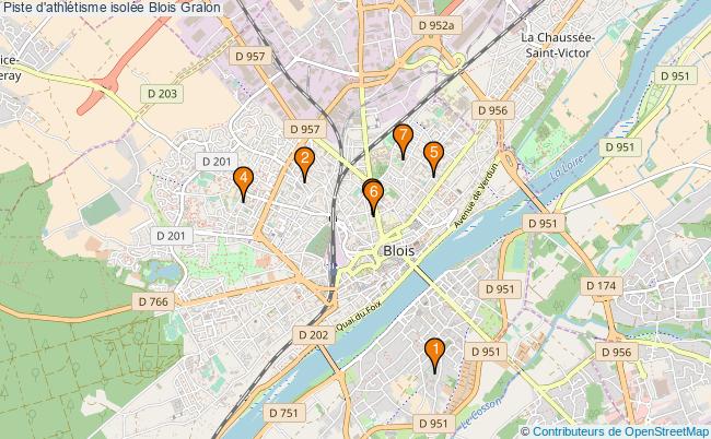 plan Piste d'athlétisme isolée Blois : 7 équipements