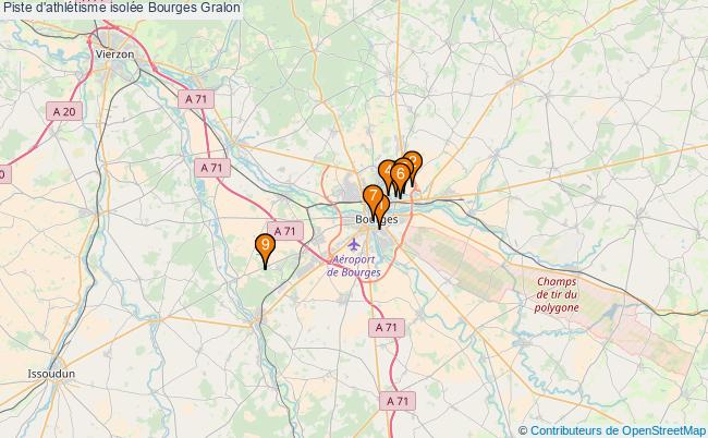 plan Piste d'athlétisme isolée Bourges : 9 équipements