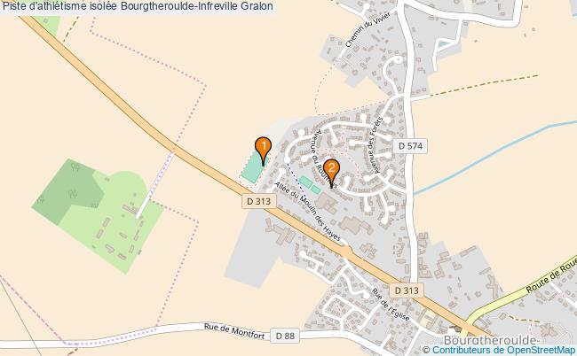 plan Piste d'athlétisme isolée Bourgtheroulde-Infreville : 2 équipements
