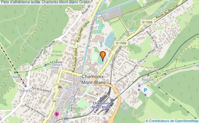 plan Piste d'athlétisme isolée Chamonix-Mont-Blanc : 1 équipements