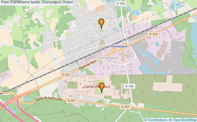 plan Piste d'athlétisme isolée Champagné : 2 équipements