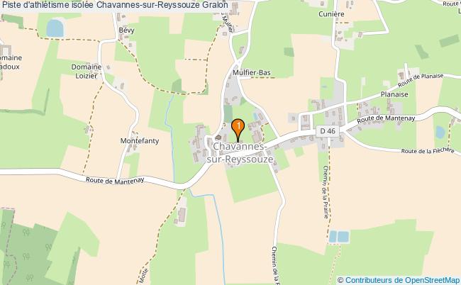 plan Piste d'athlétisme isolée Chavannes-sur-Reyssouze : 1 équipements