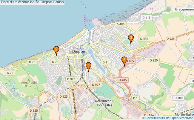 plan Piste d'athlétisme isolée Dieppe : 4 équipements