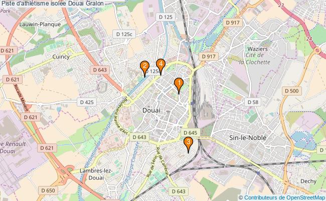 plan Piste d'athlétisme isolée Douai : 4 équipements
