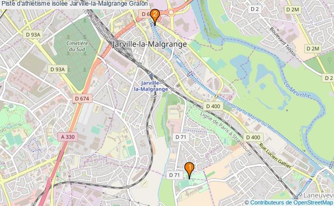 plan Piste d'athlétisme isolée Jarville-la-Malgrange : 2 équipements