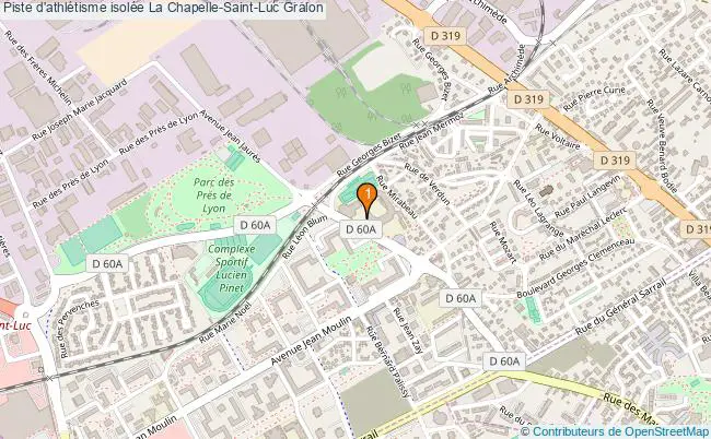 plan Piste d'athlétisme isolée La Chapelle-Saint-Luc : 1 équipements