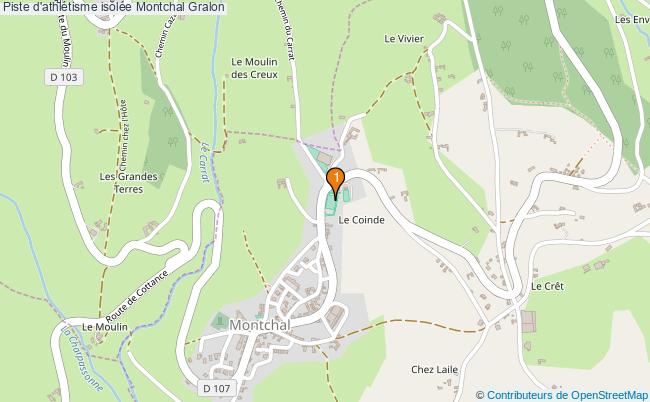 plan Piste d'athlétisme isolée Montchal : 1 équipements