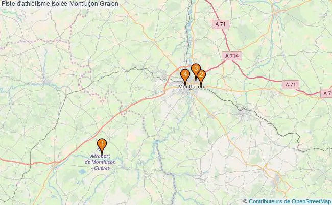 plan Piste d'athlétisme isolée Montluçon : 4 équipements
