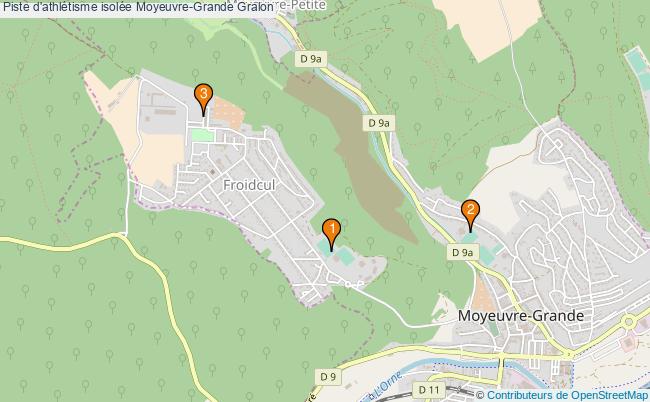 plan Piste d'athlétisme isolée Moyeuvre-Grande : 3 équipements