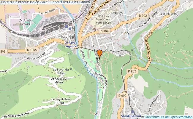 plan Piste d'athlétisme isolée Saint-Gervais-les-Bains : 1 équipements