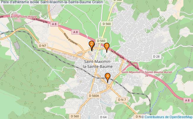 plan Piste d'athlétisme isolée Saint-Maximin-la-Sainte-Baume : 4 équipements