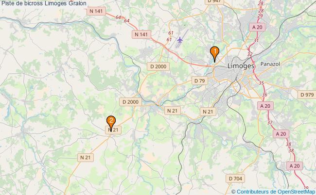 plan Piste de bicross Limoges : 2 équipements