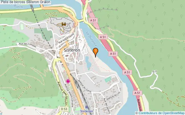 plan Piste de bicross Sisteron : 1 équipements