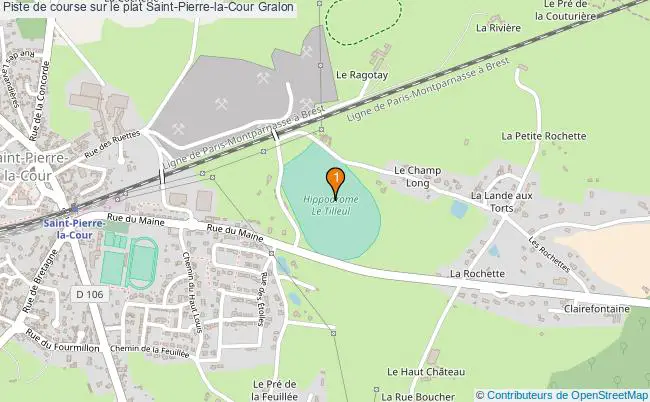 plan Piste de course sur le plat Saint-Pierre-la-Cour : 1 équipements