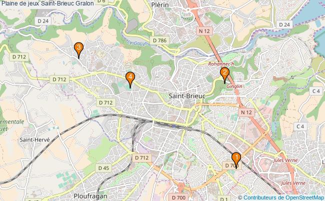 plan Plaine de jeux Saint-Brieuc : 4 équipements